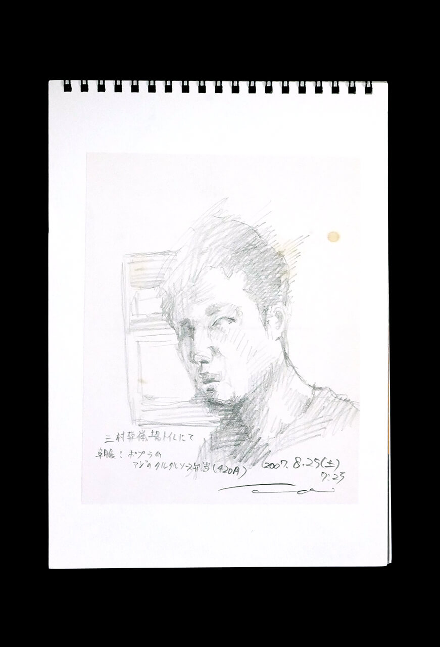 Contemporary artist SHINTAKU Tomoni's 2007/8/25 Self-portrait or pencil drawing