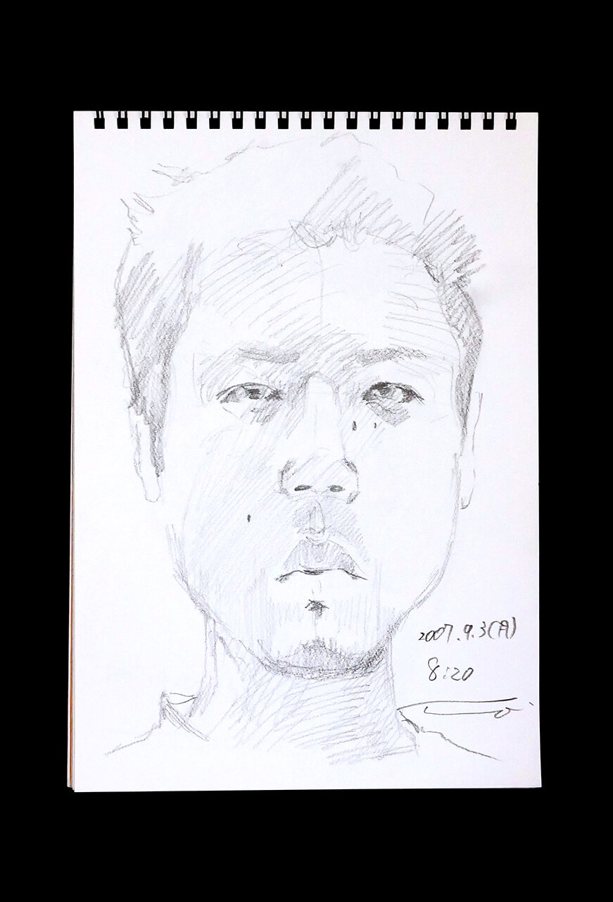 Contemporary artist SHINTAKU Tomoni's 2007/9/3 Self-portrait or pencil drawing