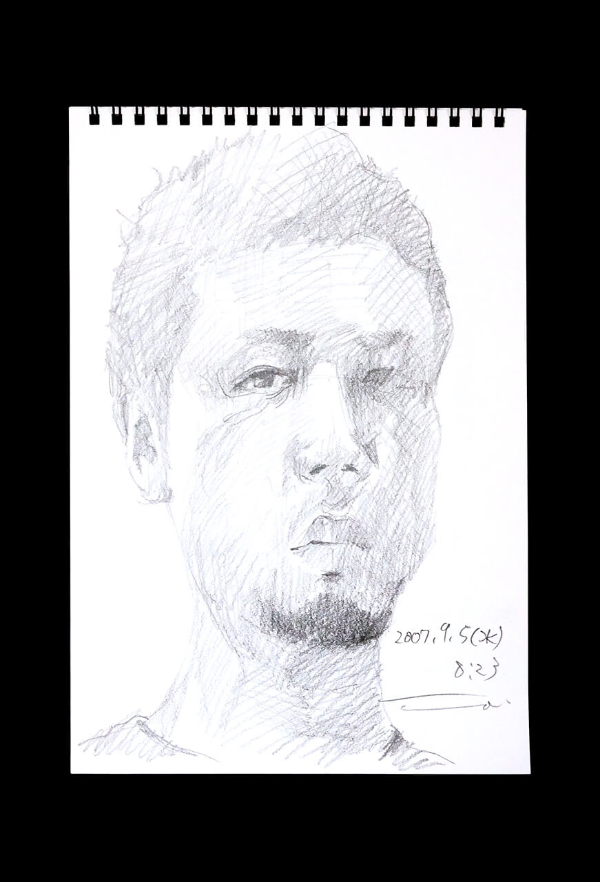 Contemporary artist SHINTAKU Tomoni's 2007/9/5 Self-portrait or pencil drawing