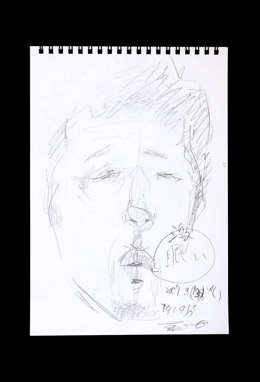 Contemporary artist SHINTAKU Tomoni's 2007/9/7 Self-portrait or pencil drawing