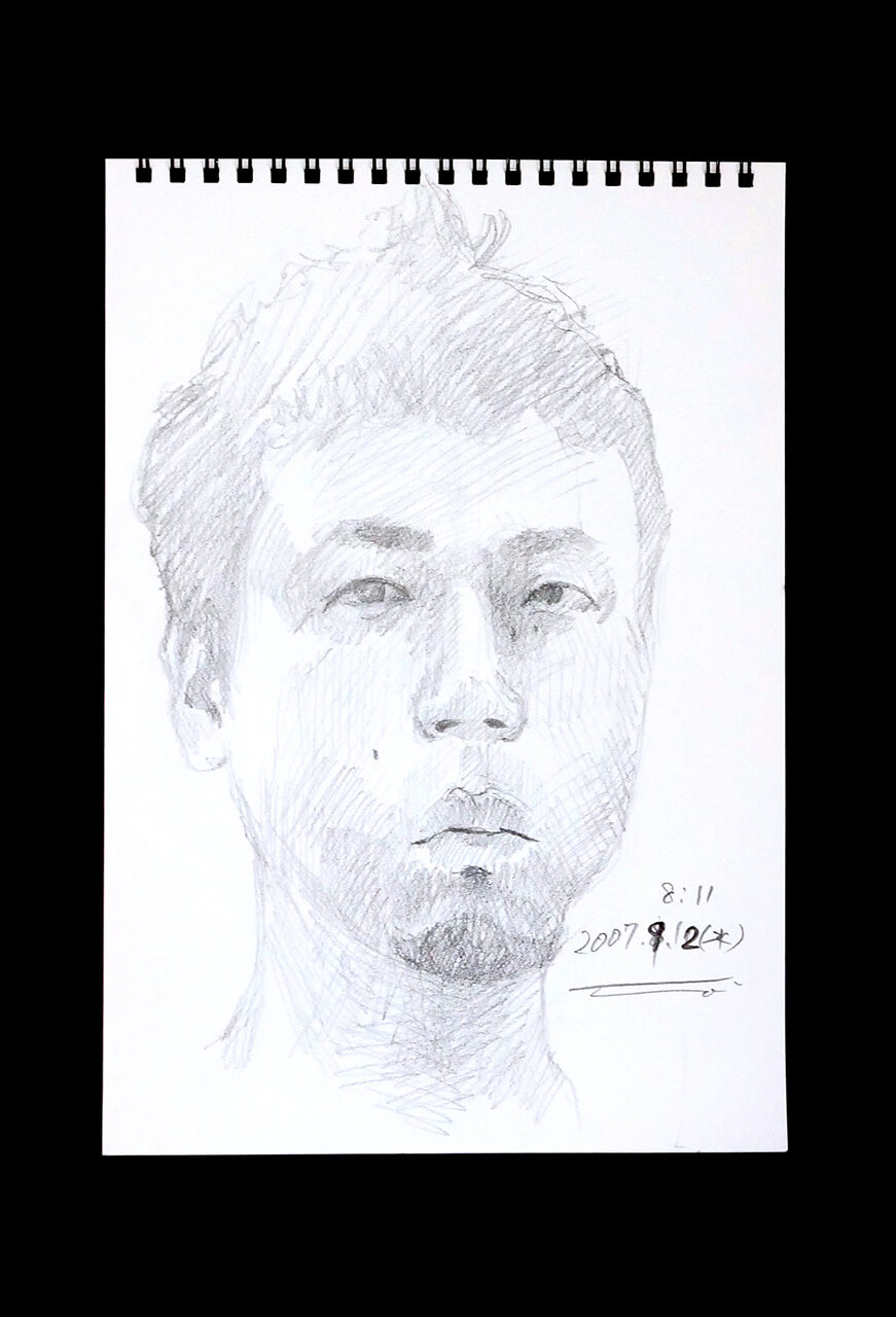 Contemporary artist SHINTAKU Tomoni's 2007/9/12 Self-portrait or pencil drawing
