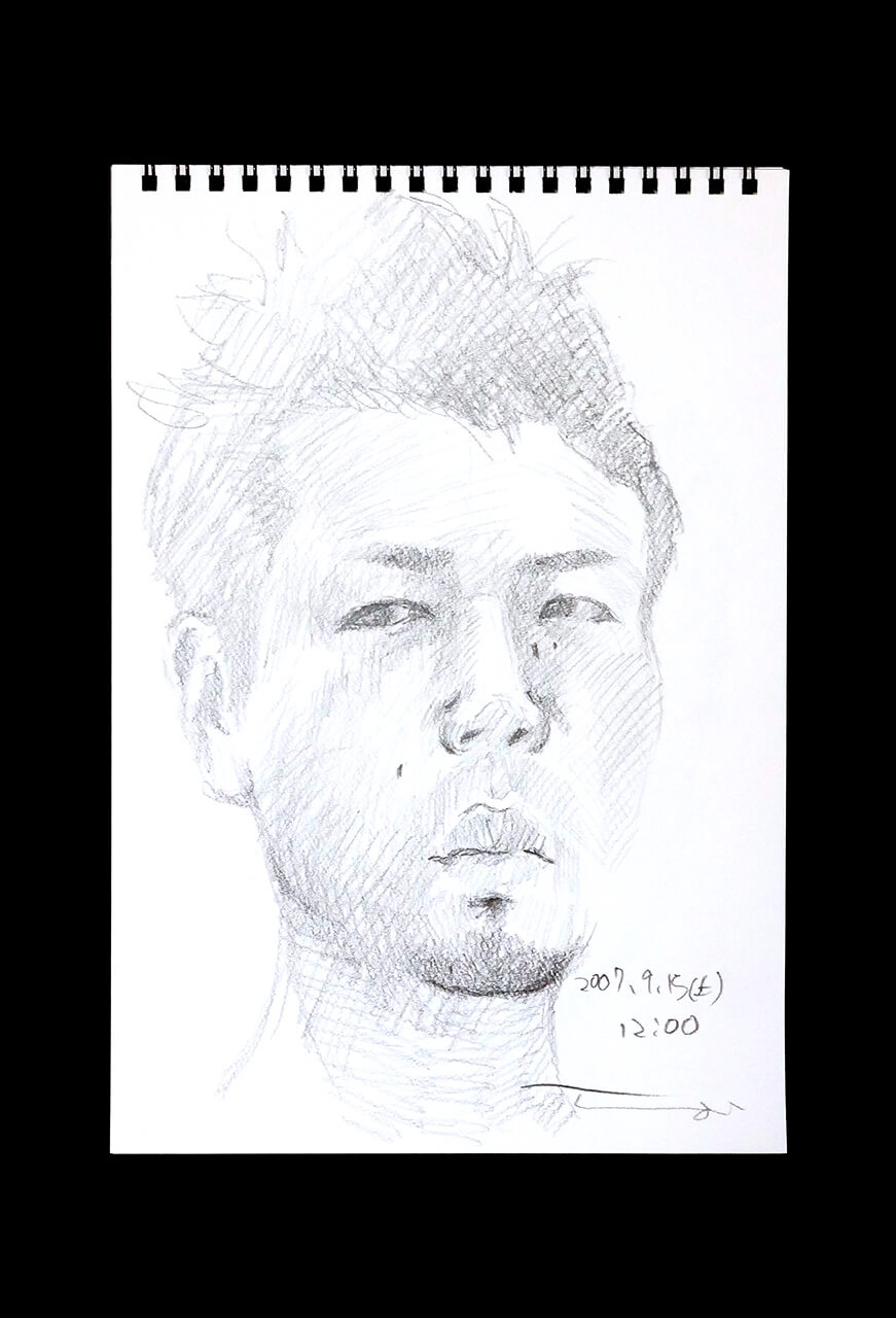 Contemporary artist SHINTAKU Tomoni's 2007/9/15 Self-portrait or pencil drawing