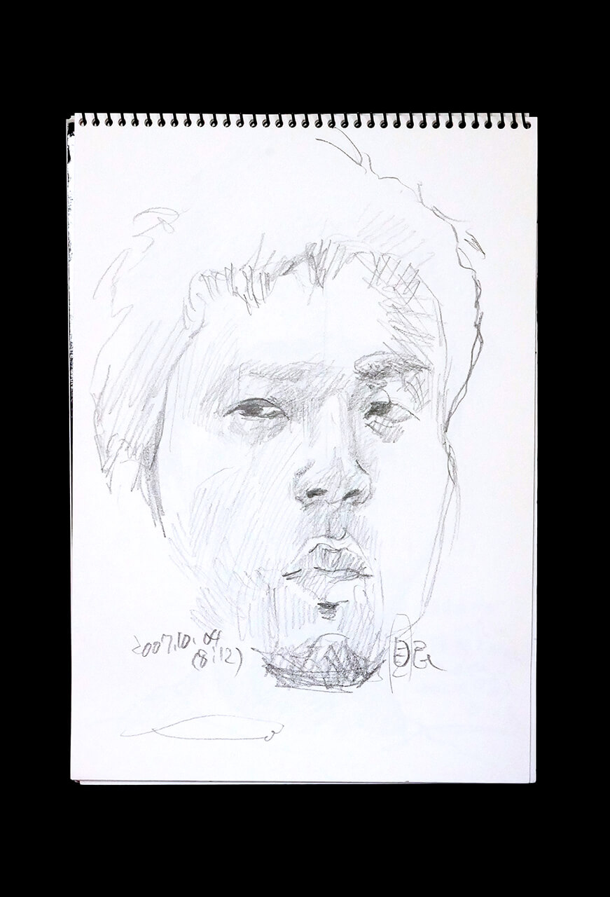 Contemporary artist SHINTAKU Tomoni's 2007/10/4 Self-portrait or pencil drawing