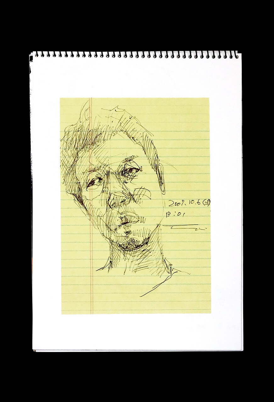 Contemporary artist SHINTAKU Tomoni's 2007/10/6 Self-portrait or pencil drawing
