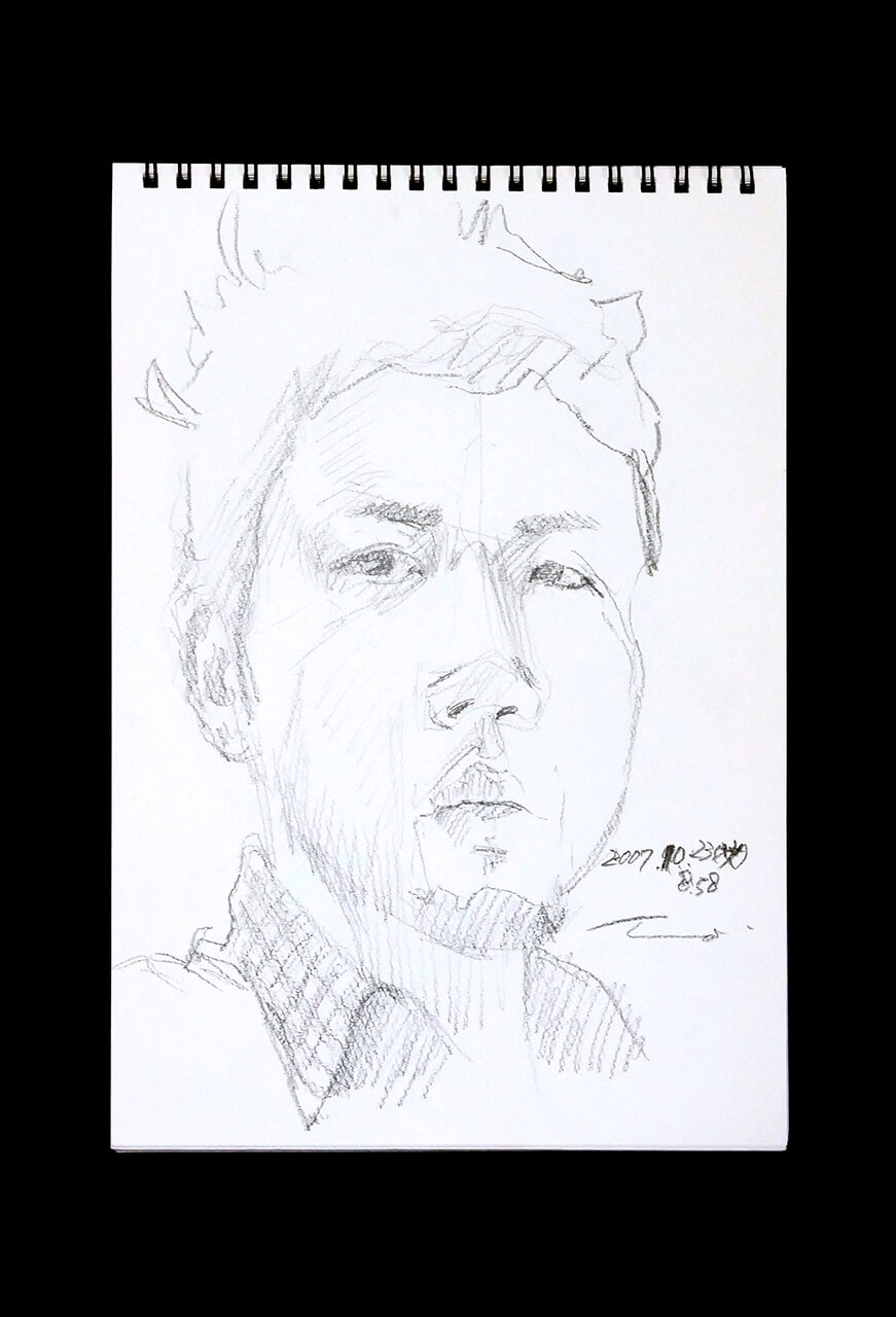 Contemporary artist SHINTAKU Tomoni's 2007/10/23 Self-portrait or pencil drawing
