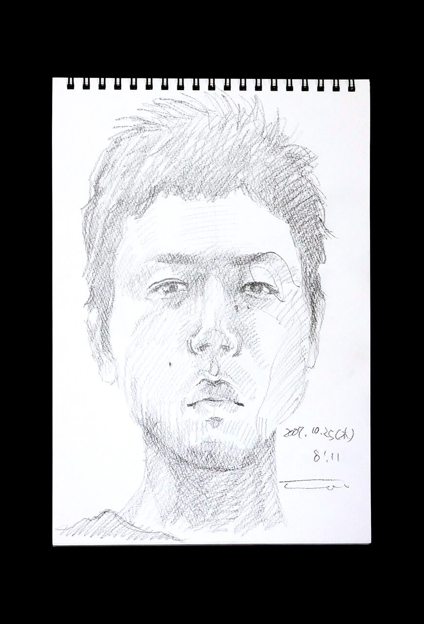 Contemporary artist SHINTAKU Tomoni's 2007/10/25 Self-portrait or pencil drawing