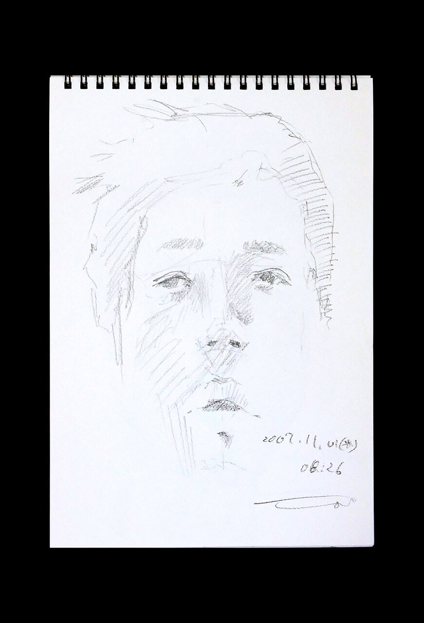 Contemporary artist SHINTAKU Tomoni's 2007/11/1 Self-portrait or pencil drawing