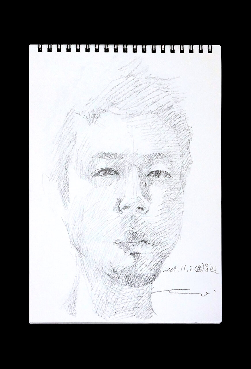 Contemporary artist SHINTAKU Tomoni's 2007/11/2 Self-portrait or pencil drawing
