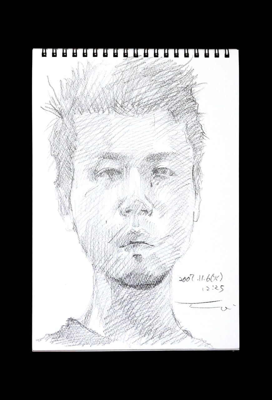 Contemporary artist SHINTAKU Tomoni's 2007/11/6 Self-portrait or pencil drawing
