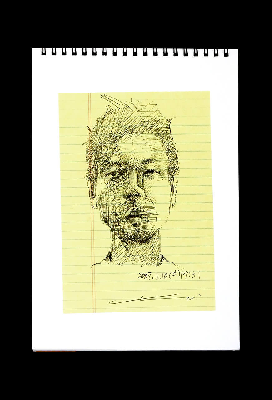 Contemporary artist SHINTAKU Tomoni's 2007/11/10 Self-portrait or pencil drawing