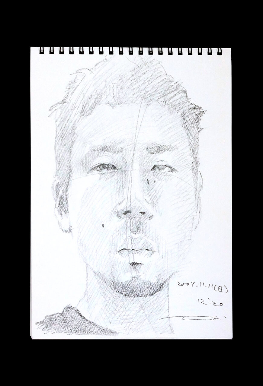 Contemporary artist SHINTAKU Tomoni's 2007/11/11 Self-portrait or pencil drawing