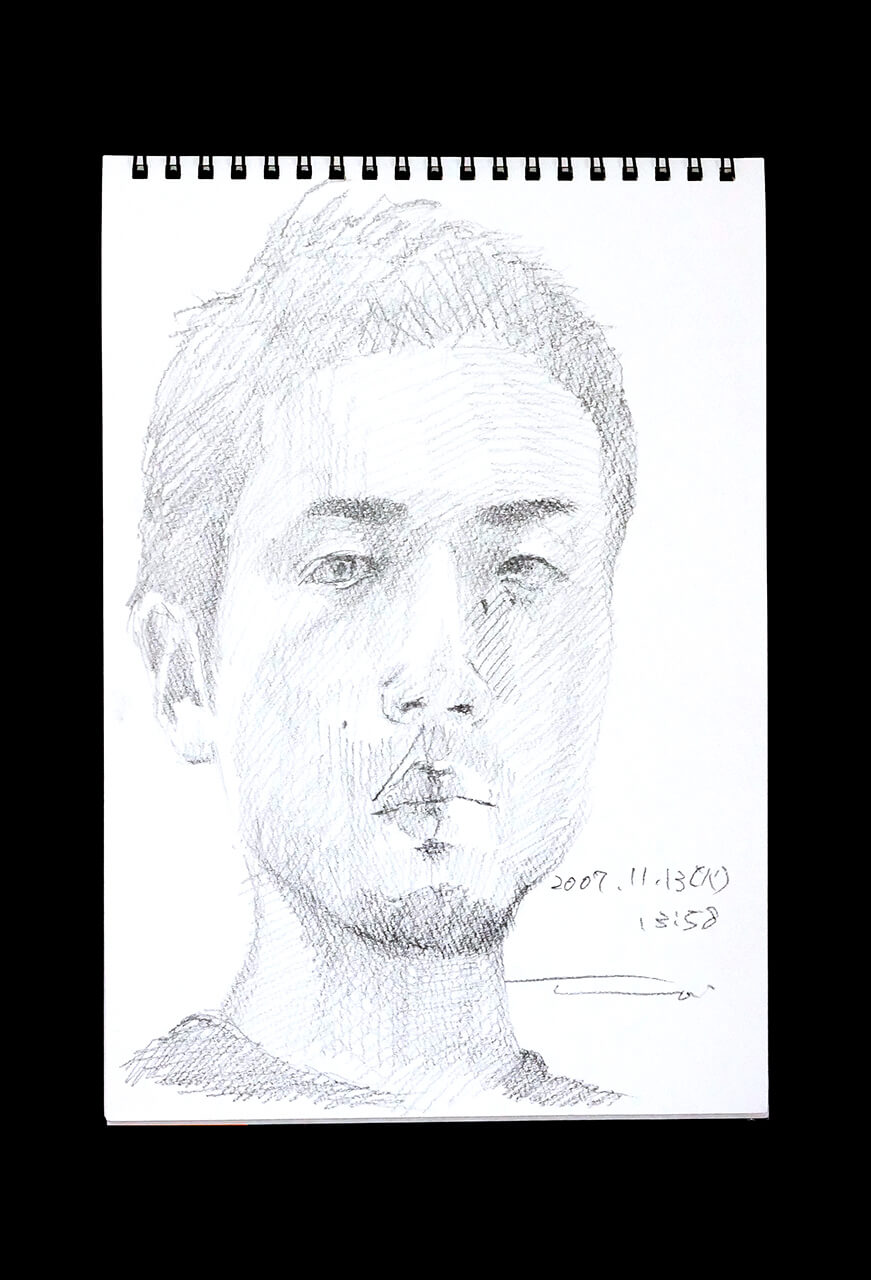 Contemporary artist SHINTAKU Tomoni's 2007/11/13 Self-portrait or pencil drawing