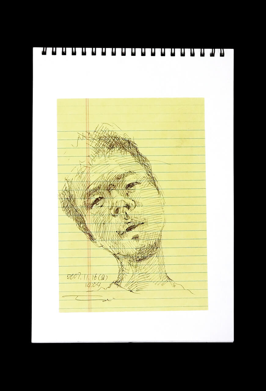 Contemporary artist SHINTAKU Tomoni's 2007/11/16 Self-portrait or pencil drawing