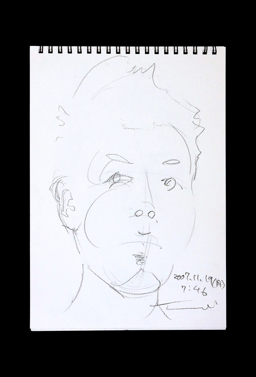 Contemporary artist SHINTAKU Tomoni's 2007/11/19 Self-portrait or pencil drawing