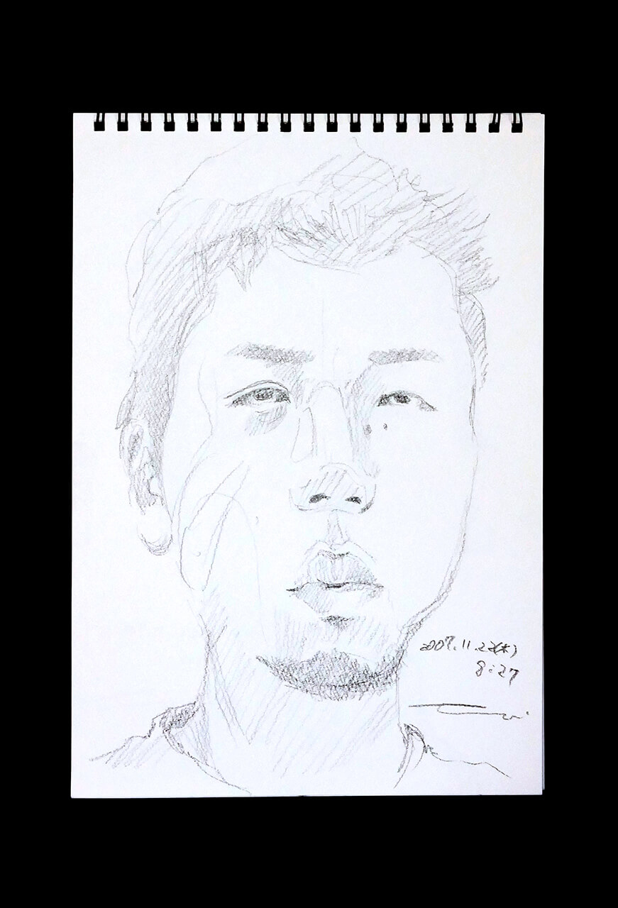 Contemporary artist SHINTAKU Tomoni's 2007/11/22 Self-portrait or pencil drawing