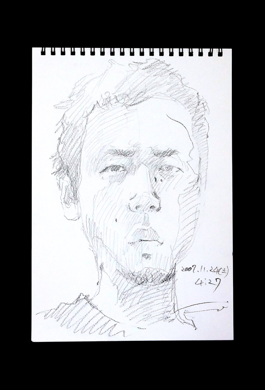 Contemporary artist SHINTAKU Tomoni's 2007/11/24 Self-portrait or pencil drawing