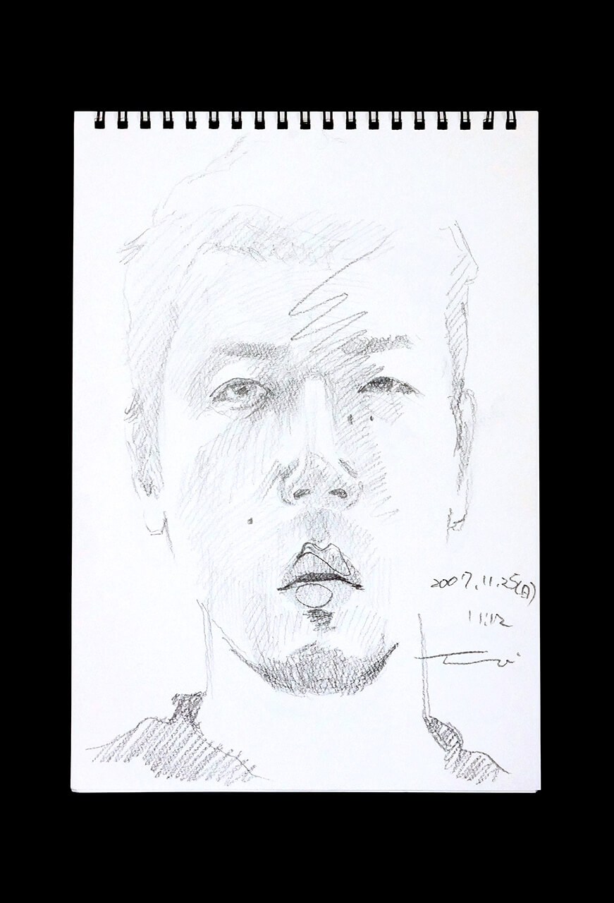 Contemporary artist SHINTAKU Tomoni's 2007/11/25 Self-portrait or pencil drawing