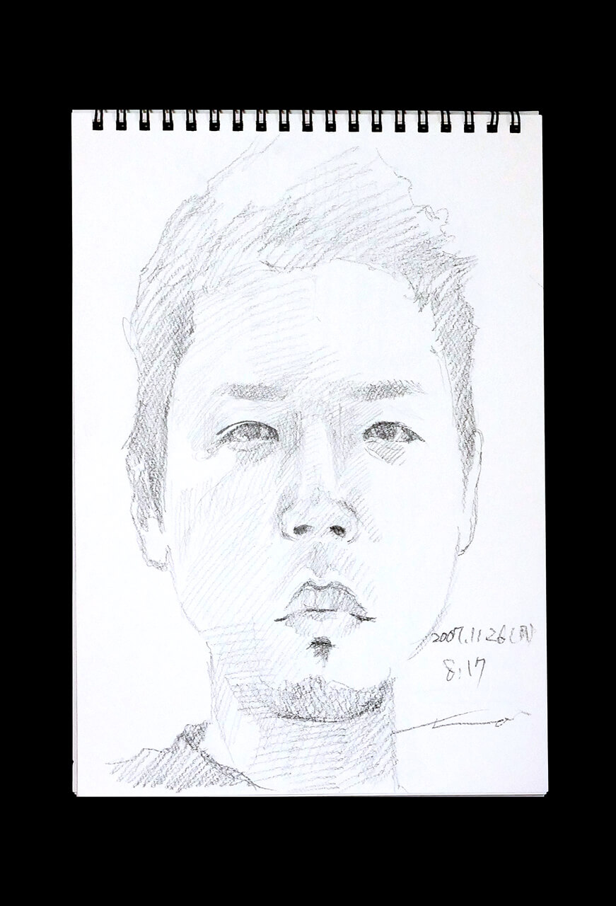 Contemporary artist SHINTAKU Tomoni's 2007/11/26 Self-portrait or pencil drawing