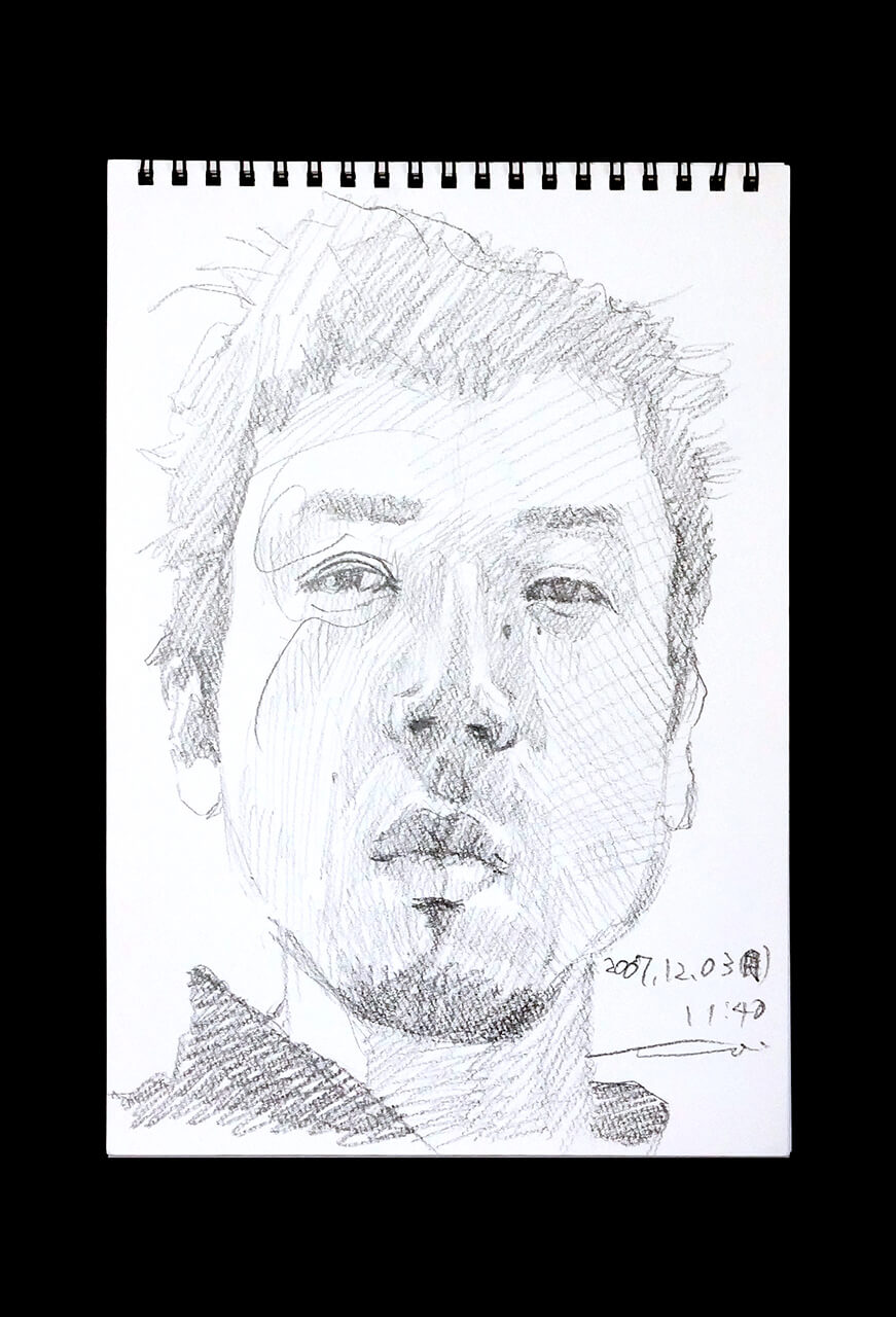 Contemporary artist SHINTAKU Tomoni's 2007/12/3 Self-portrait or pencil drawing