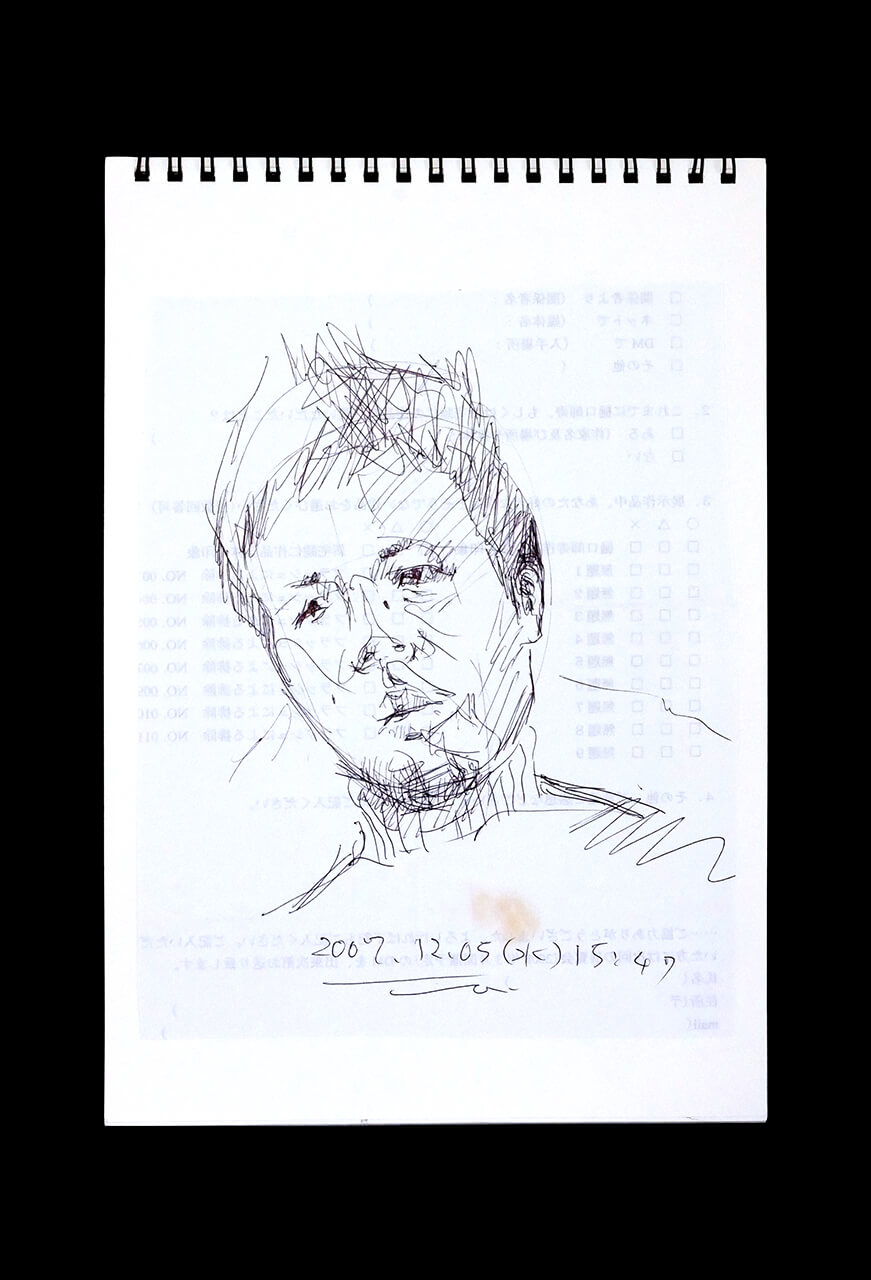 Contemporary artist SHINTAKU Tomoni's 2007/12/5 Self-portrait or pencil drawing