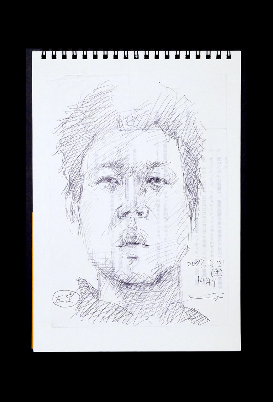 Contemporary artist SHINTAKU Tomoni's 2007/12/21 Self-portrait or pencil drawing
