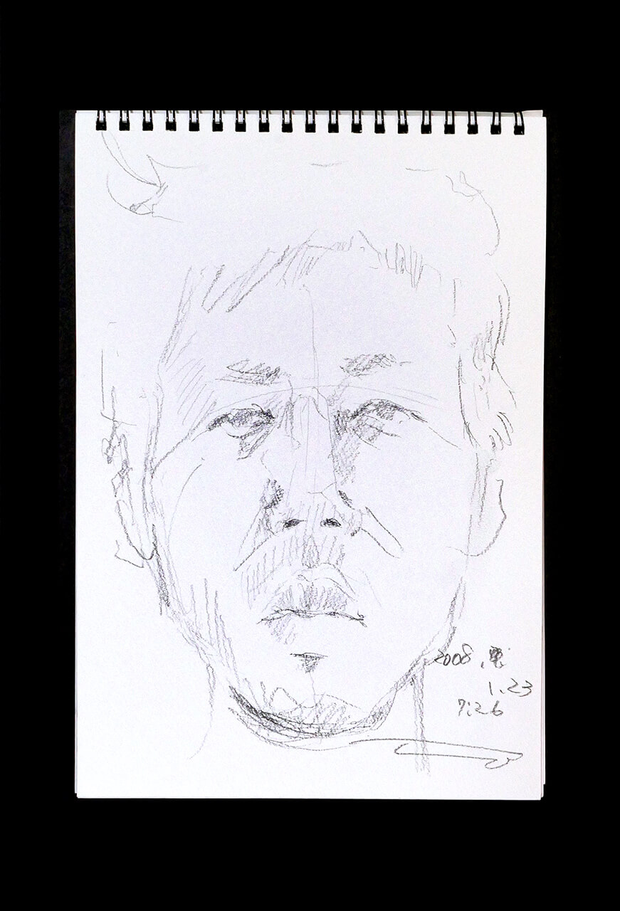 Contemporary artist SHINTAKU Tomoni's 2008/1/23 Self-portrait or pencil drawing