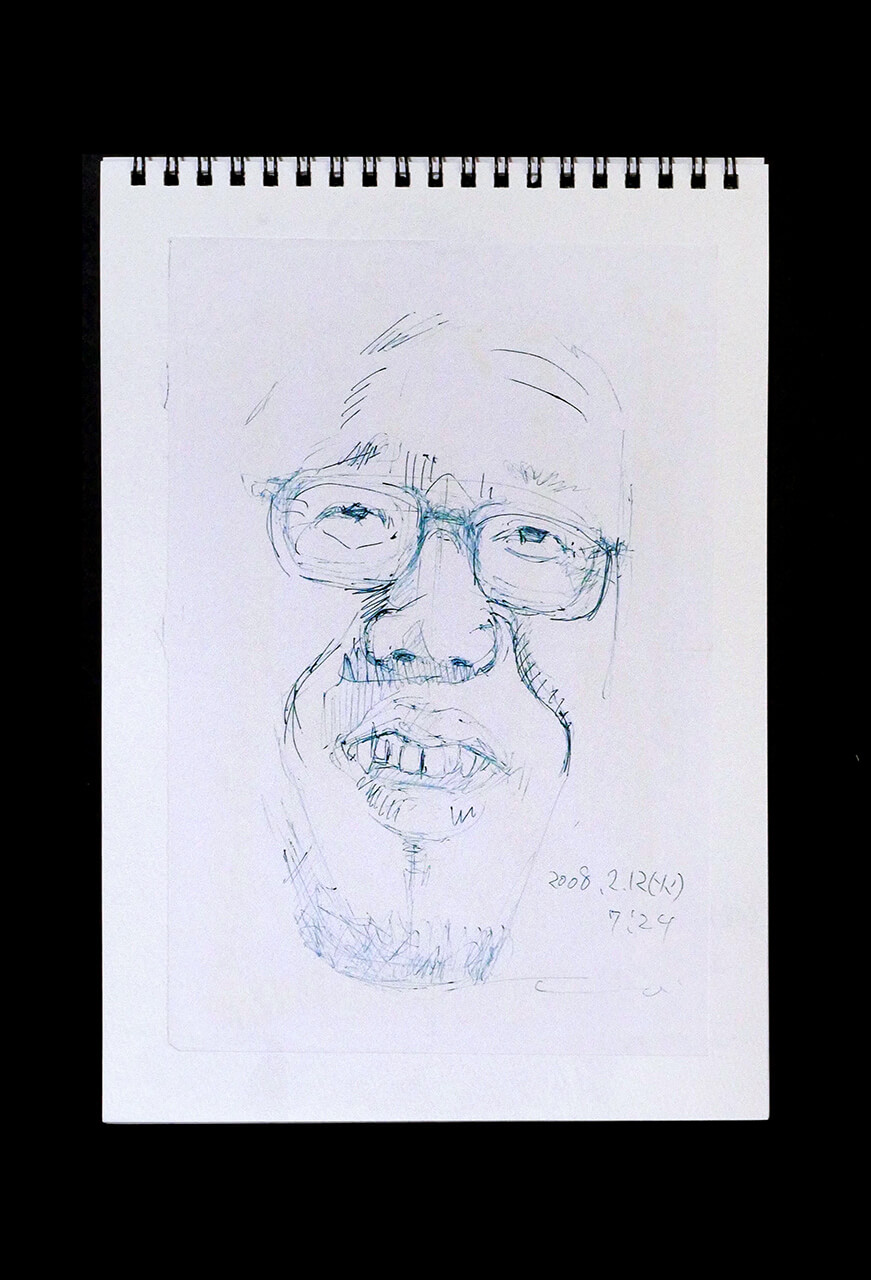 Contemporary artist SHINTAKU Tomoni's 2008/2/12 Self-portrait or pencil drawing