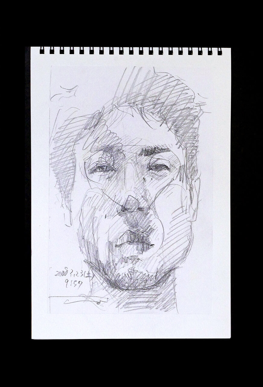 Contemporary artist SHINTAKU Tomoni's 2008/2/23 Self-portrait or pencil drawing