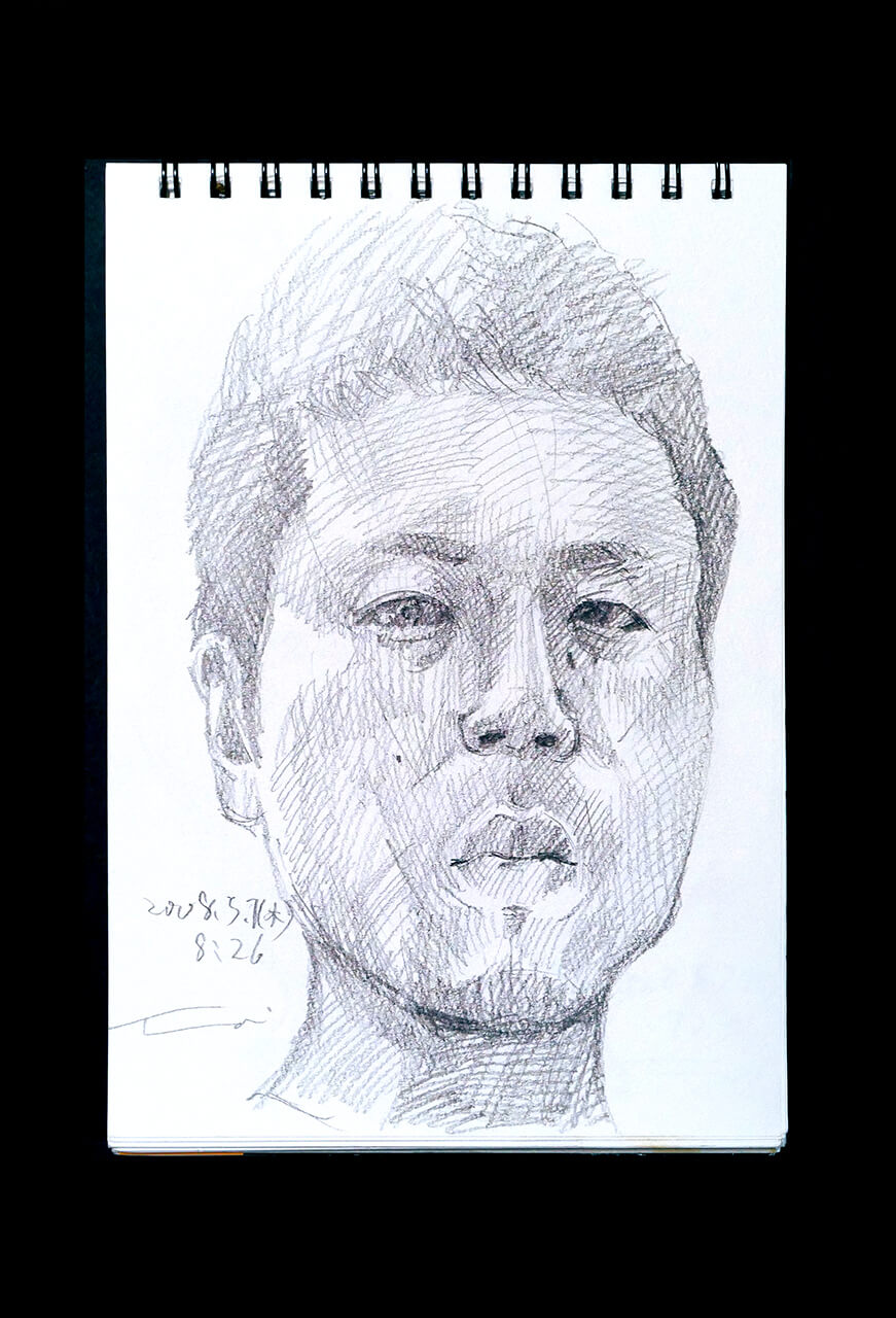 Contemporary artist SHINTAKU Tomoni's 2008/5/1 Self-portrait or pencil drawing