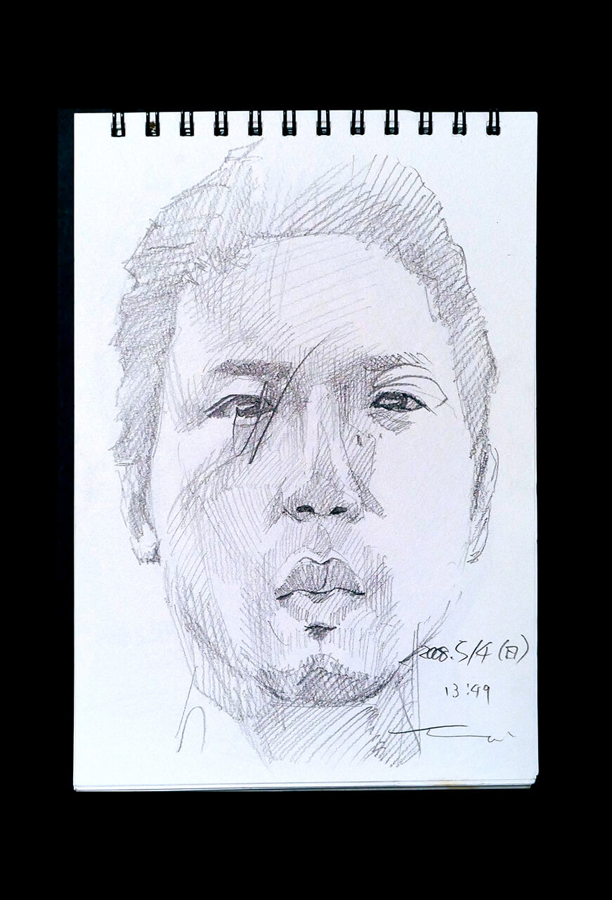 Contemporary artist SHINTAKU Tomoni's 2008/5/4 Self-portrait or pencil drawing