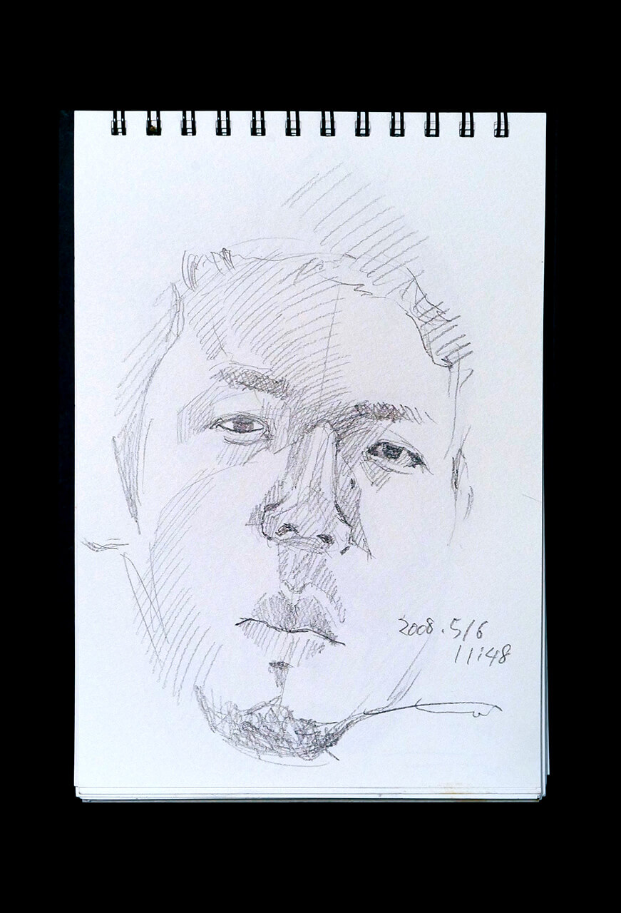 Contemporary artist SHINTAKU Tomoni's 2008/5/6 Self-portrait or pencil drawing