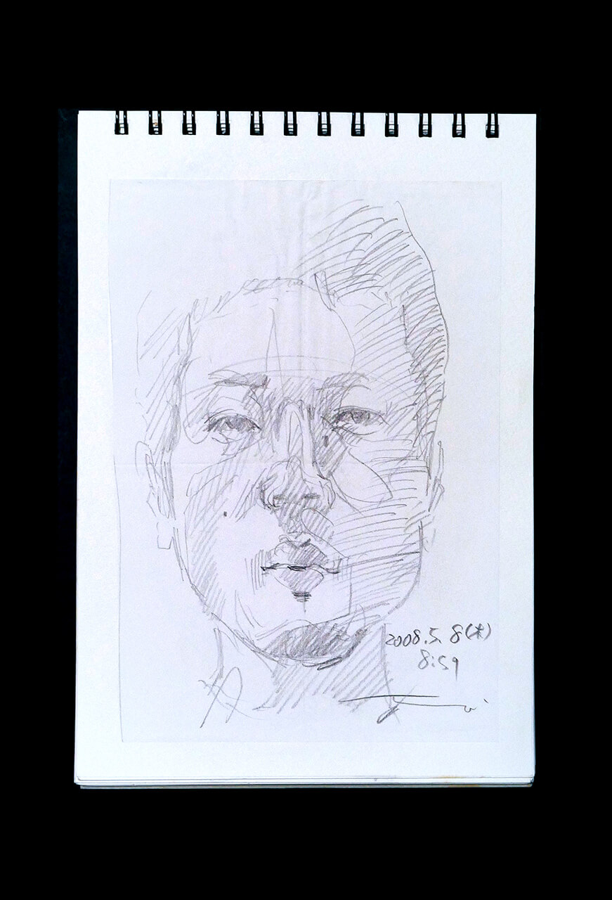 Contemporary artist SHINTAKU Tomoni's 2008/5/8 Self-portrait or pencil drawing