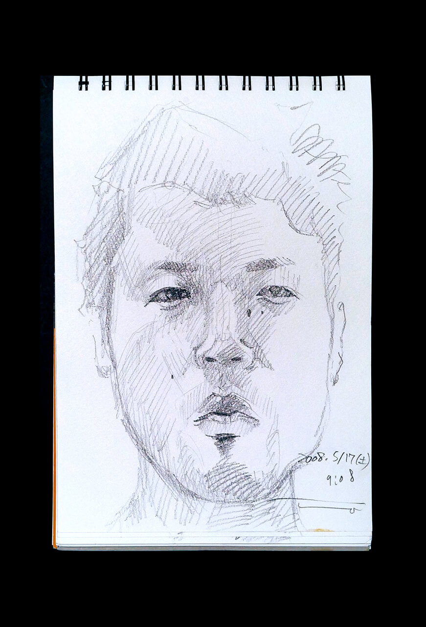 Contemporary artist SHINTAKU Tomoni's 2008/5/17 Self-portrait or pencil drawing