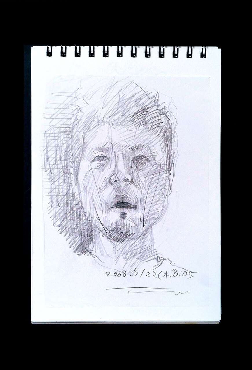 Contemporary artist SHINTAKU Tomoni's 2008/5/22 Self-portrait or pencil drawing