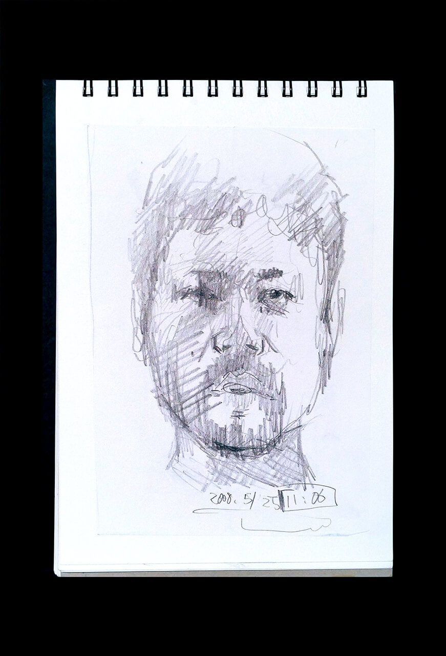 Contemporary artist SHINTAKU Tomoni's 2008/5/25 Self-portrait or pencil drawing