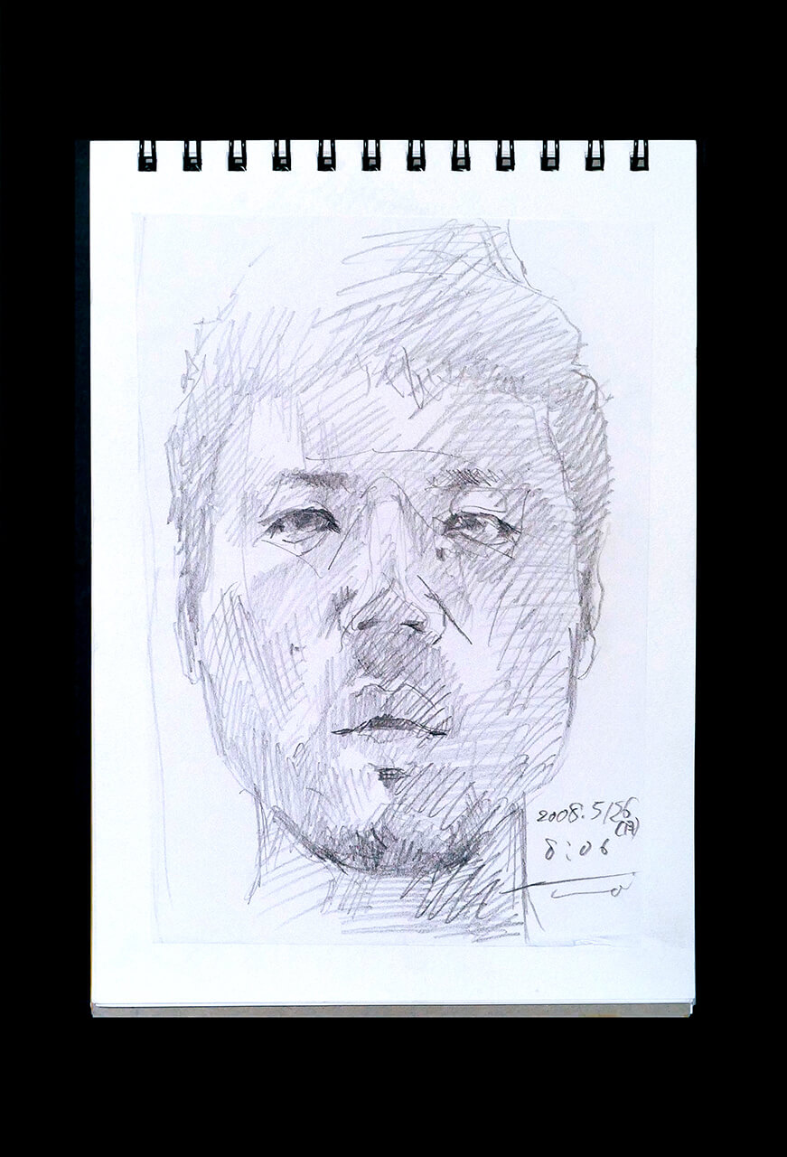 Contemporary artist SHINTAKU Tomoni's 2008/5/26 Self-portrait or pencil drawing