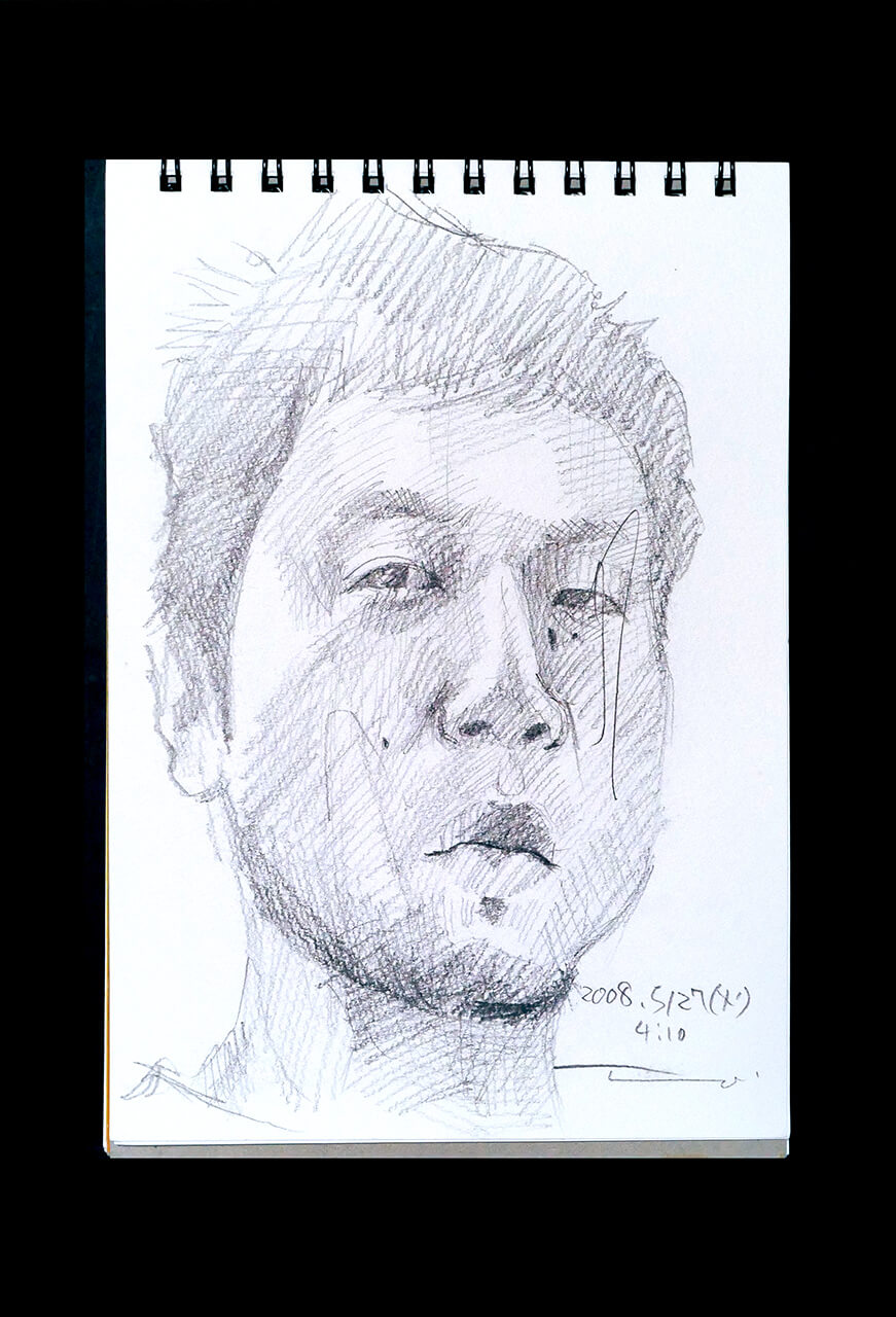 Contemporary artist SHINTAKU Tomoni's 2008/5/27 Self-portrait or pencil drawing