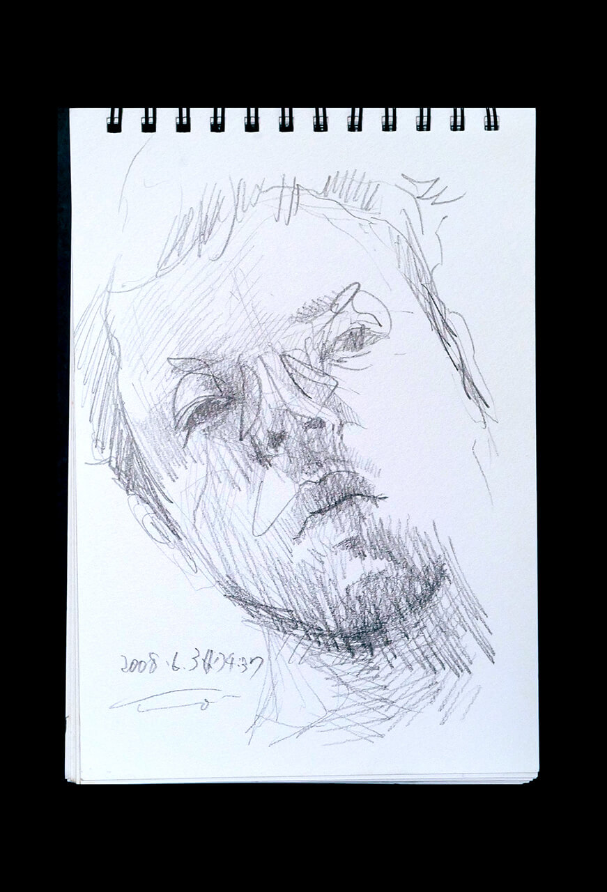Contemporary artist SHINTAKU Tomoni's 2008/6/3 Self-portrait or pencil drawing