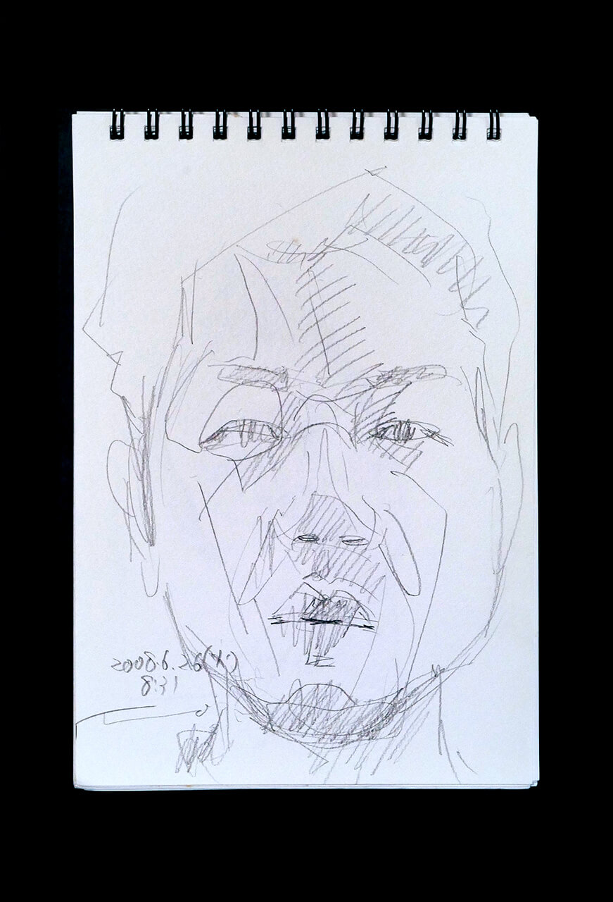 Contemporary artist SHINTAKU Tomoni's 2008/6/26 Self-portrait or pencil drawing