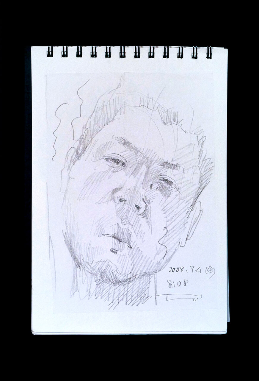 Contemporary artist SHINTAKU Tomoni's 2008/7/4 Self-portrait or pencil drawing