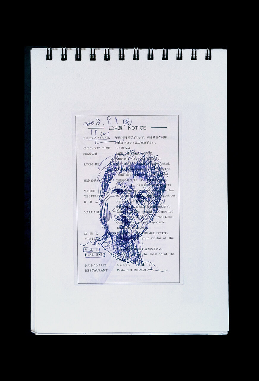 Contemporary artist SHINTAKU Tomoni's 2008/7/11 Self-portrait or pencil drawing