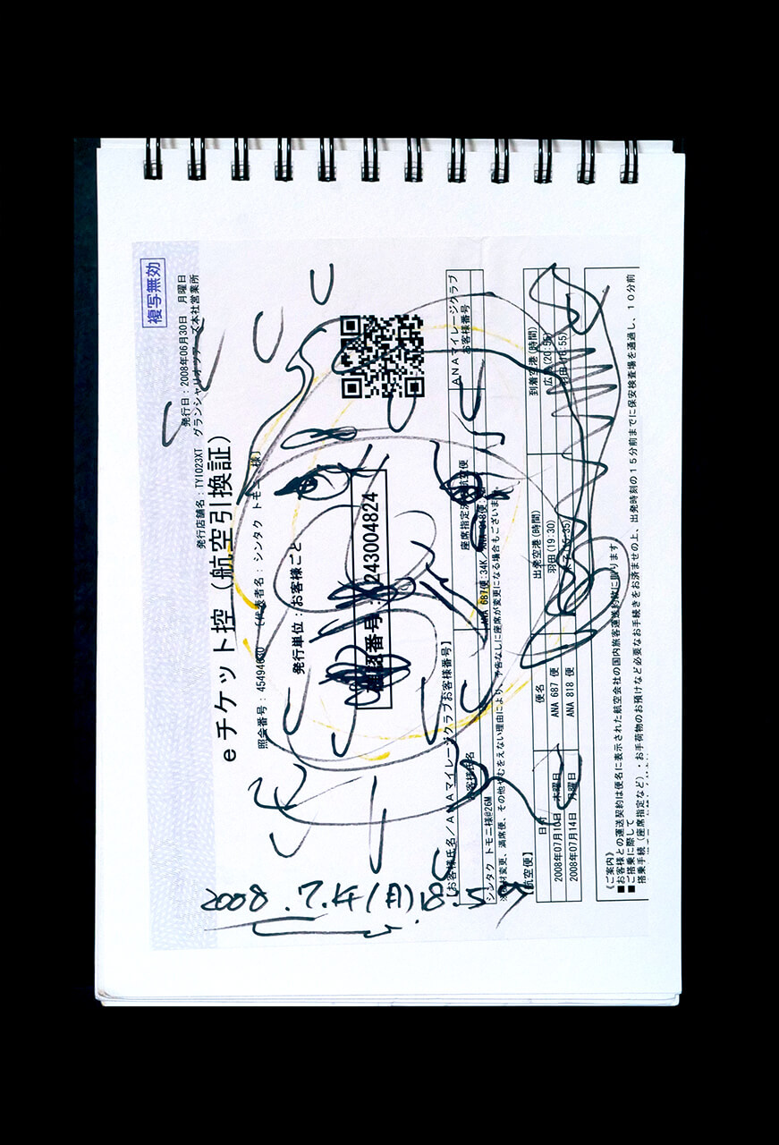 Contemporary artist SHINTAKU Tomoni's 2008/7/14 Self-portrait or pencil drawing