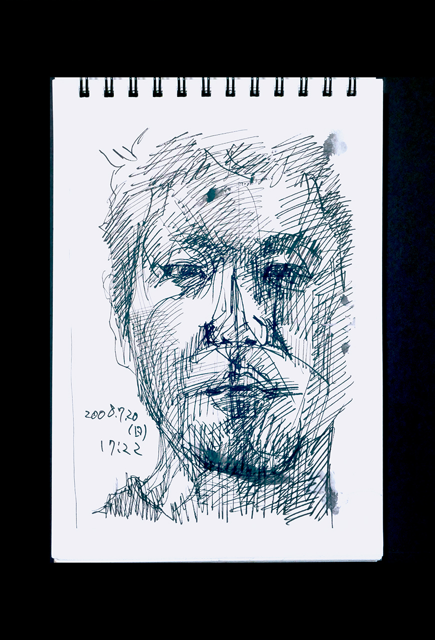Contemporary artist SHINTAKU Tomoni's 2008/7/20 Self-portrait or pencil drawing