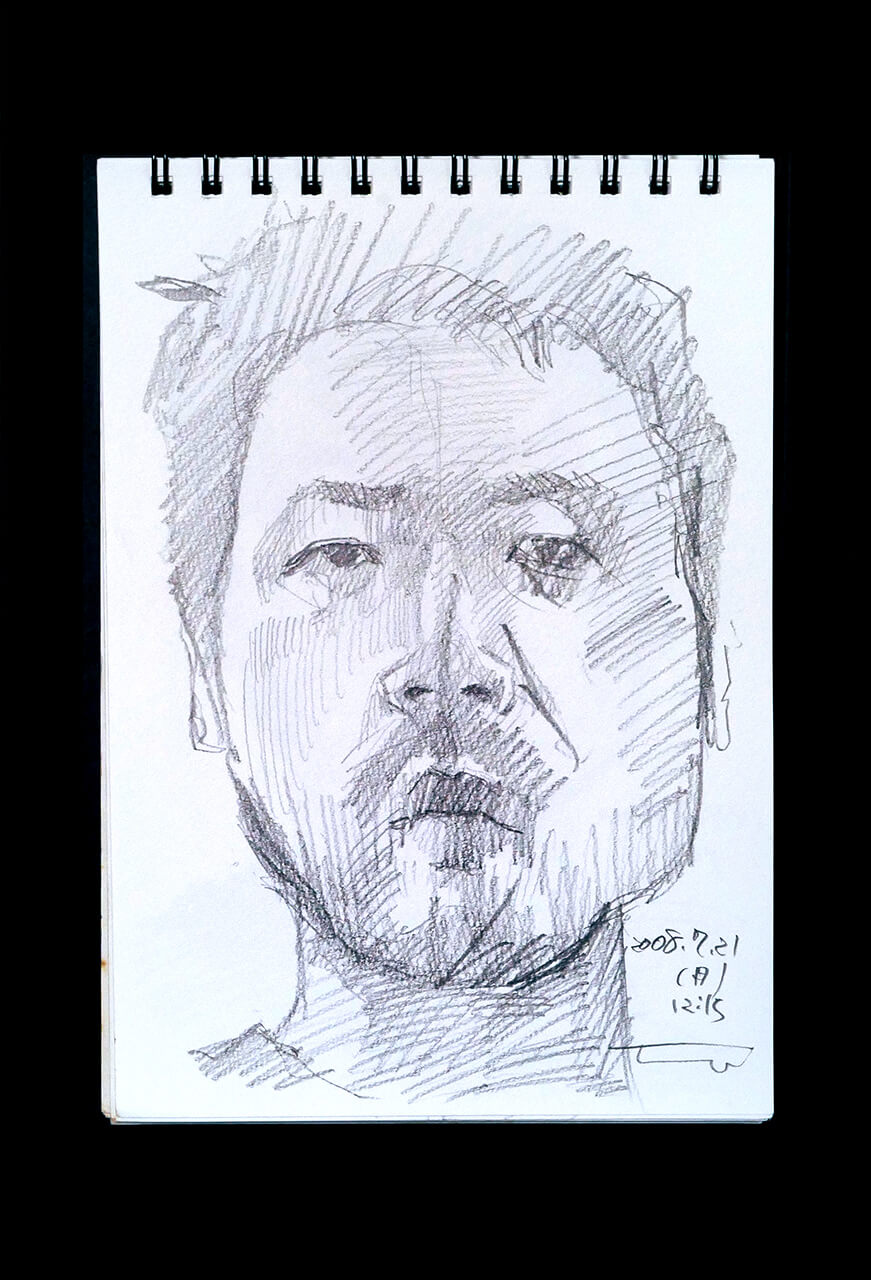 Contemporary artist SHINTAKU Tomoni's 2008/7/21 Self-portrait or pencil drawing