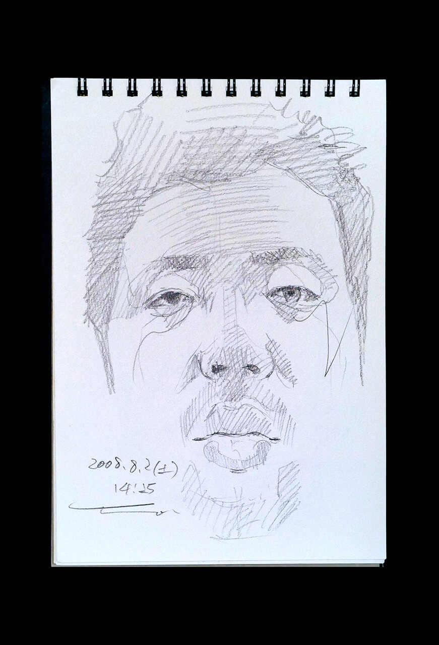 Contemporary artist SHINTAKU Tomoni's 2008/8/2 Self-portrait or pencil drawing