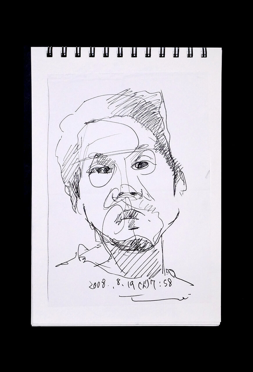 Contemporary artist SHINTAKU Tomoni's 2008/8/19 Self-portrait or pencil drawing