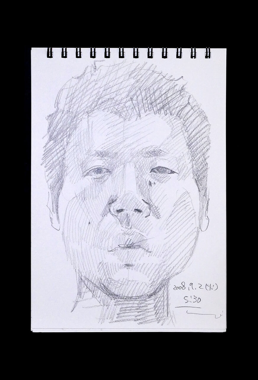 Contemporary artist SHINTAKU Tomoni's 2008/9/2 Self-portrait or pencil drawing