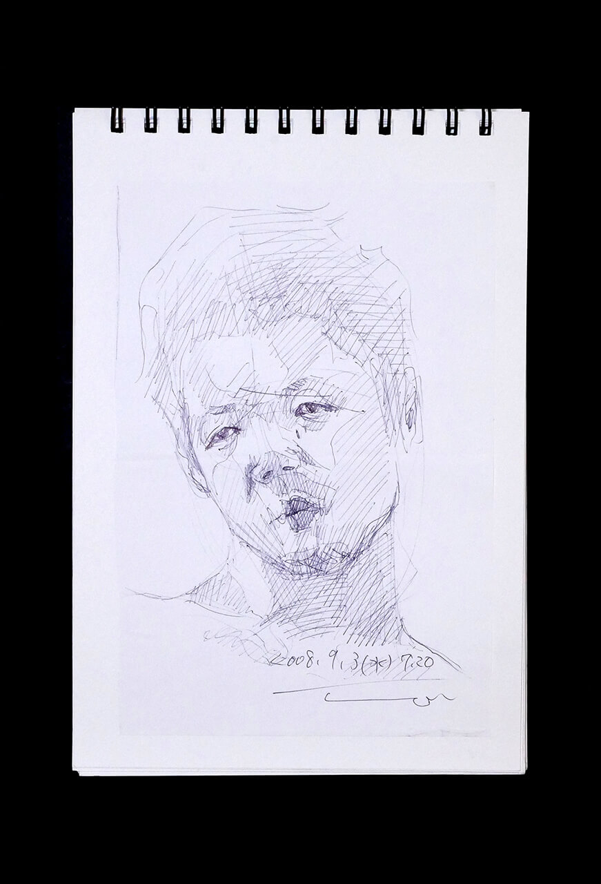 Contemporary artist SHINTAKU Tomoni's 2008/9/3 Self-portrait or pencil drawing