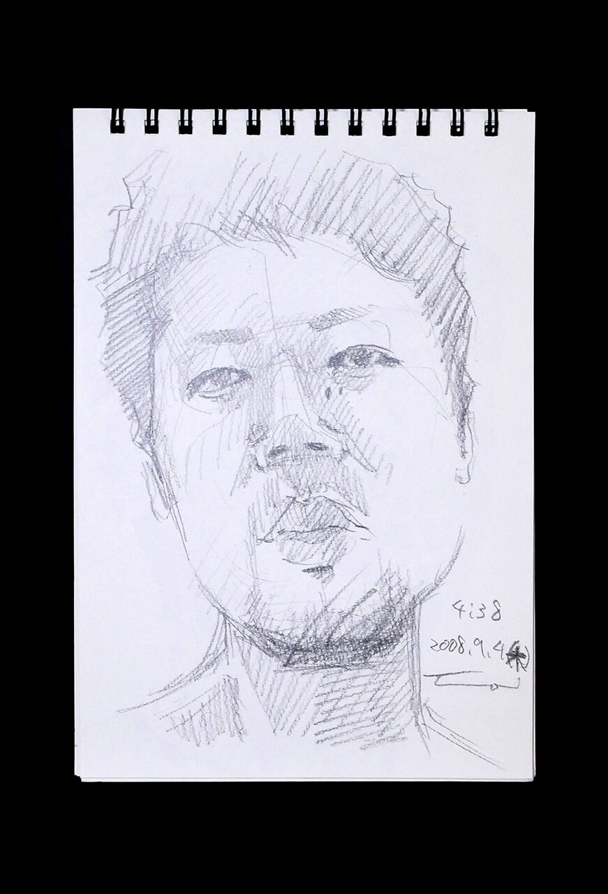 Contemporary artist SHINTAKU Tomoni's 2008/9/4 Self-portrait or pencil drawing