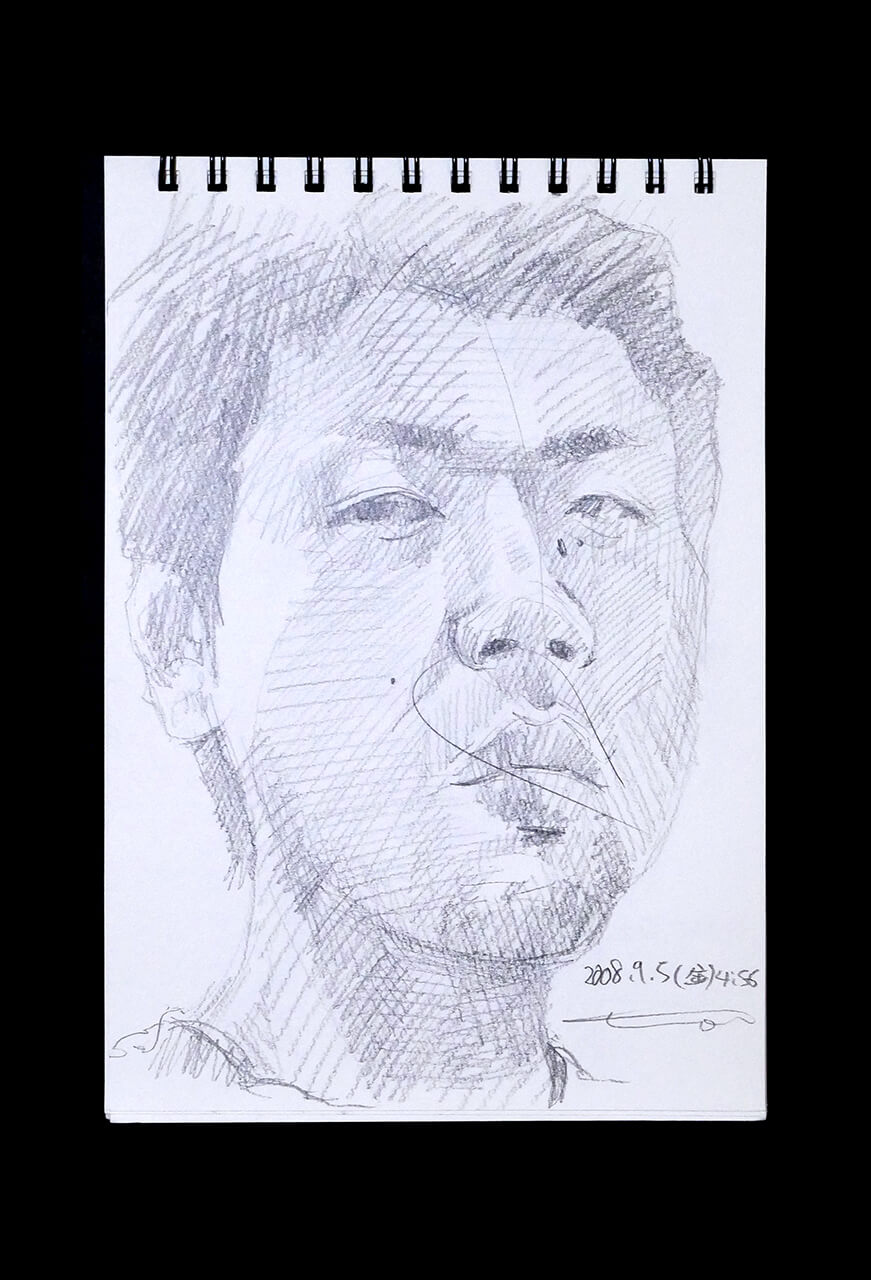 Contemporary artist SHINTAKU Tomoni's 2008/9/5 Self-portrait or pencil drawing